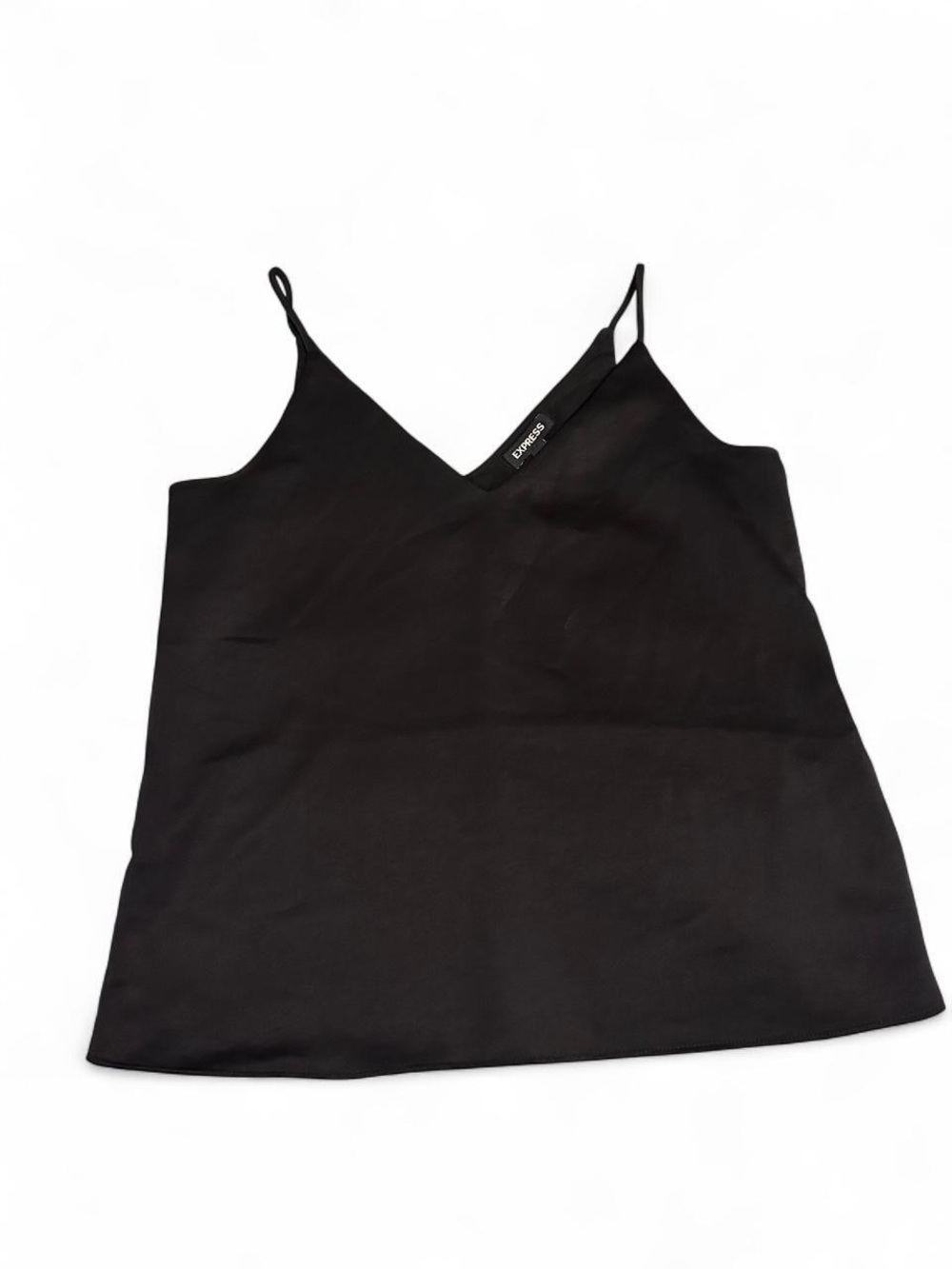 Express Womens Black V-Neck Satin Cami Spaghetti Strap Sleeveless‎ Tank Top M